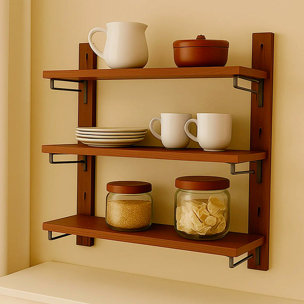 Scaffale in legno 3 ripiani 60x17x60 cm (X12) – Porta oggetti, vari colori - ambraled