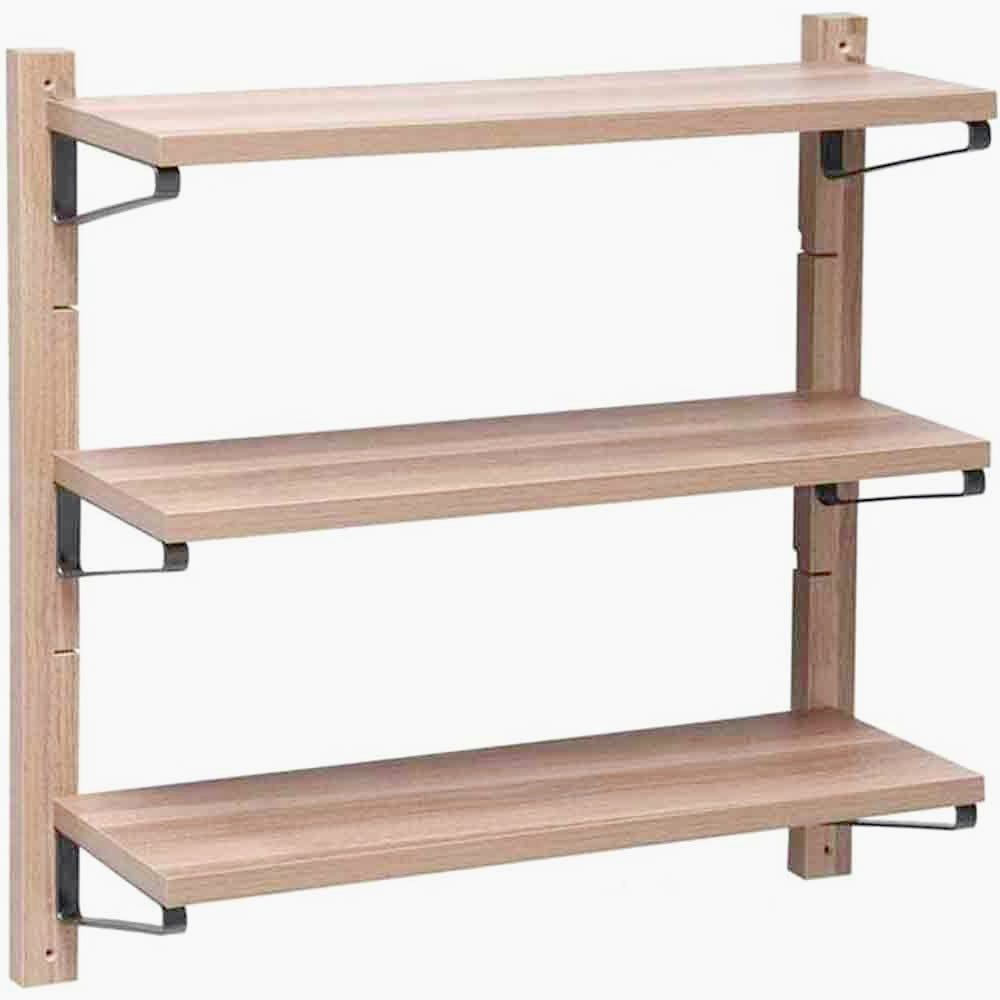 Scaffale in legno 3 ripiani 60x17x60 cm (X12) – Porta oggetti, vari colori - ambraled