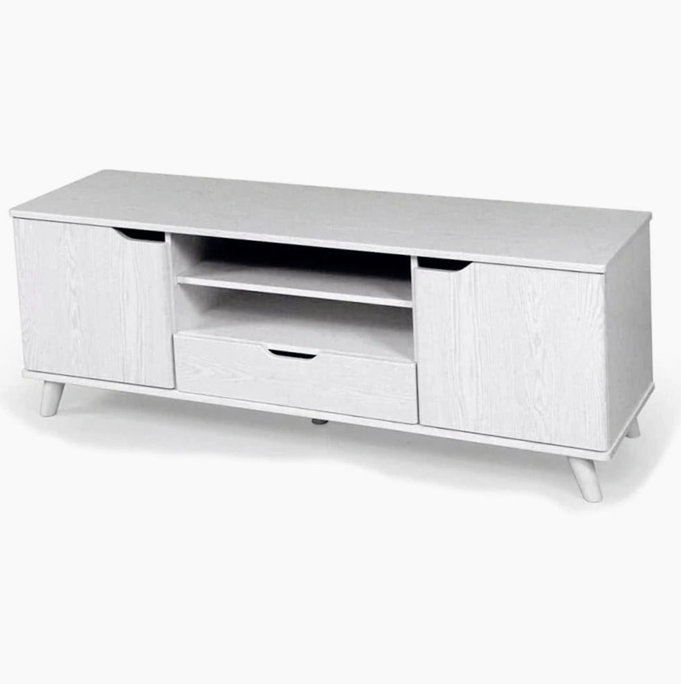 Mobile TV moderno rovere bianco 140x40x50cm - ambraled