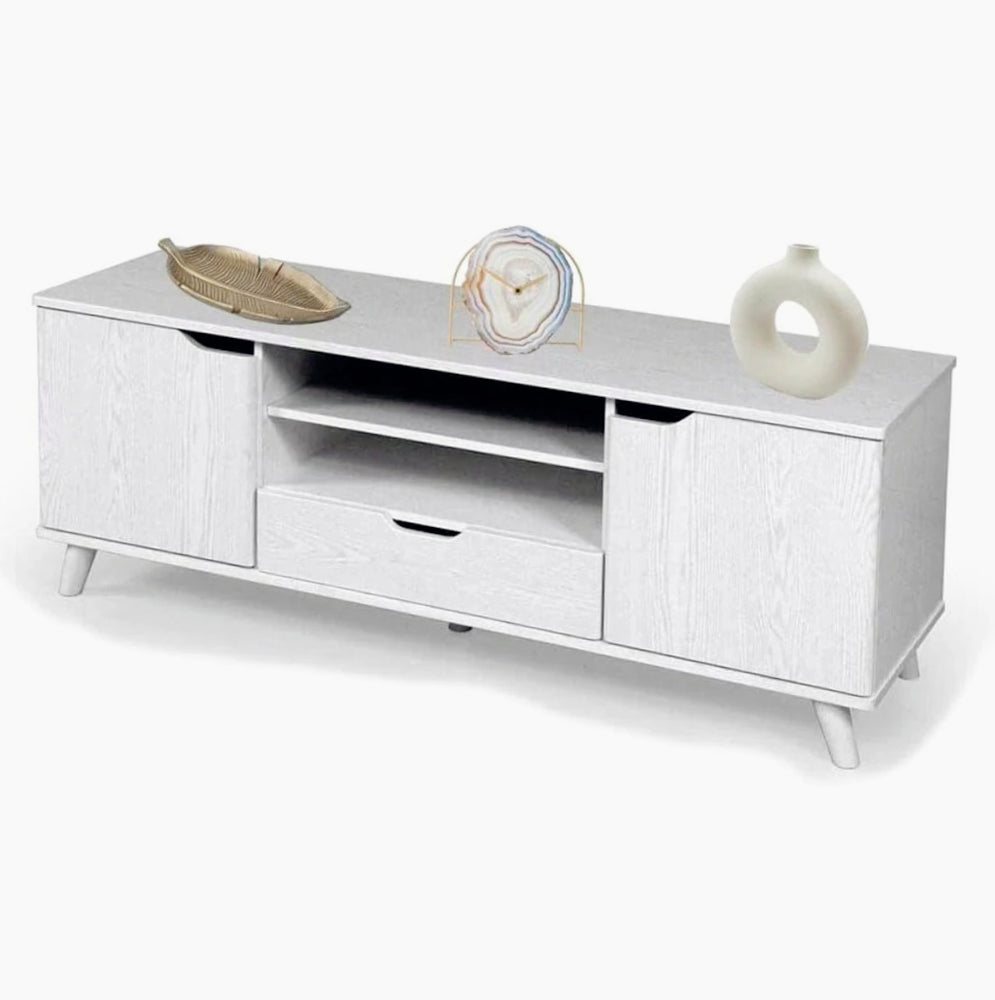 Mobile TV moderno rovere bianco 140x40x50cm - ambraled