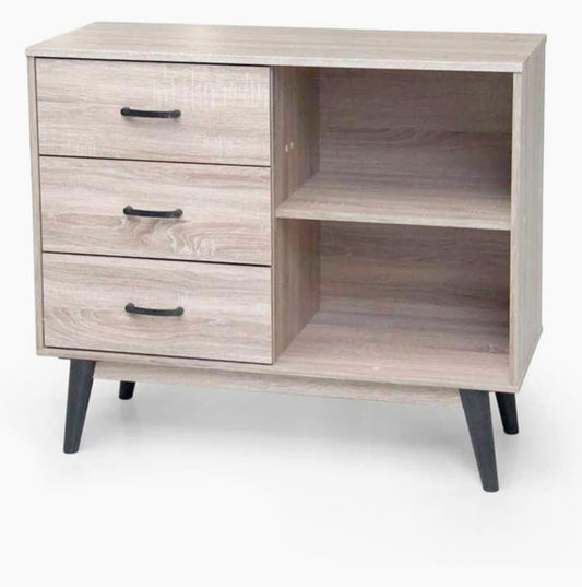 Mobile soggiorno MDF 2 ripiani + 3 cassetti 80x94x38cm - ambraled