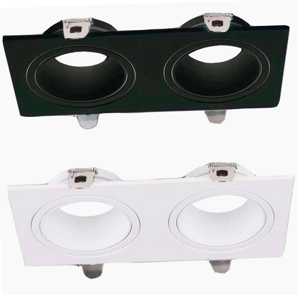 Portafaretto doppio con diffusore rettangolare – Illuminazione regolabile per controsoffitto - ambraled