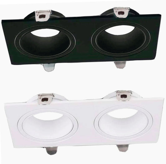 Portafaretto doppio con diffusore rettangolare – Illuminazione regolabile per controsoffitto - ambraled