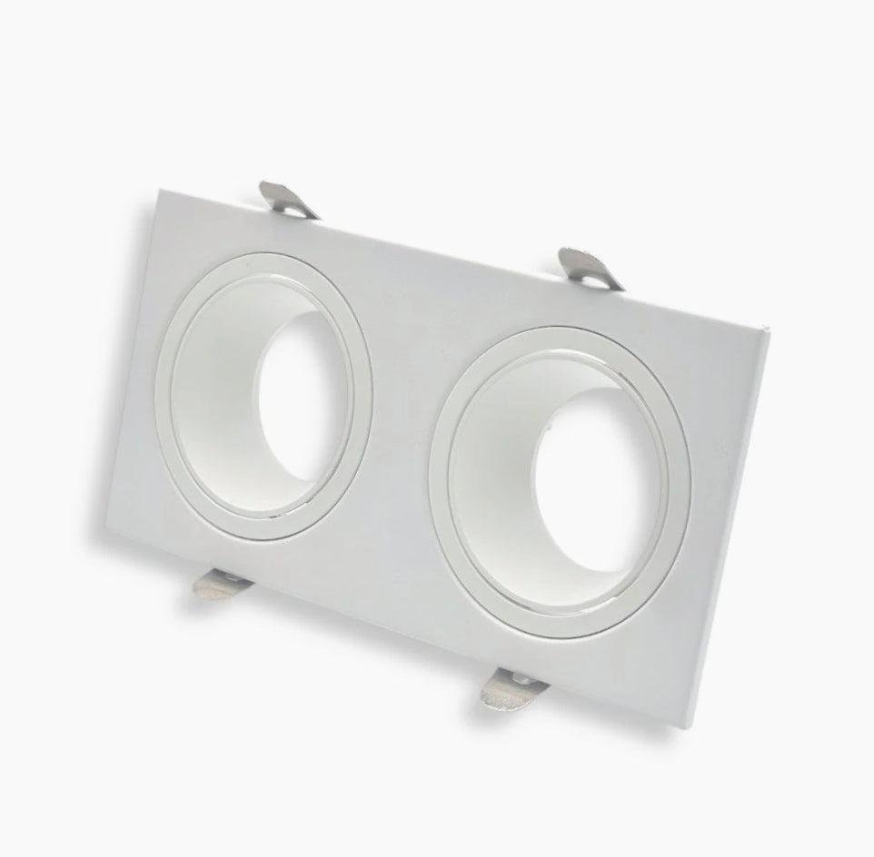 Portafaretto doppio con diffusore rettangolare – Illuminazione regolabile per controsoffitto - ambraled