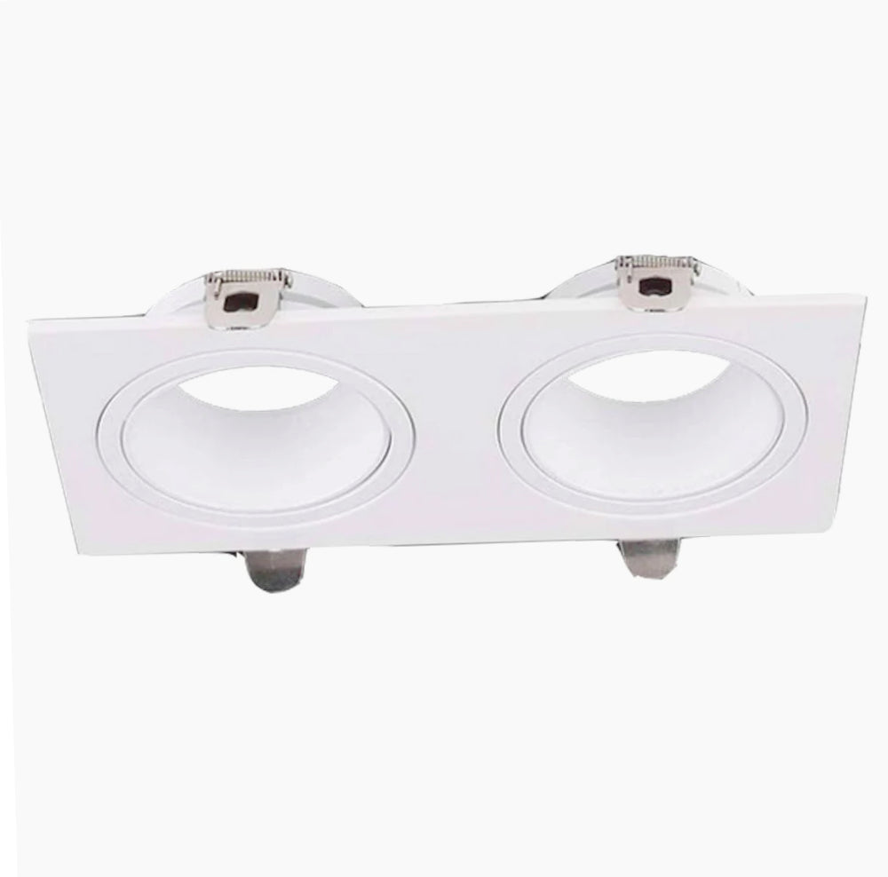 Portafaretto doppio con diffusore rettangolare – Illuminazione regolabile per controsoffitto - ambraled