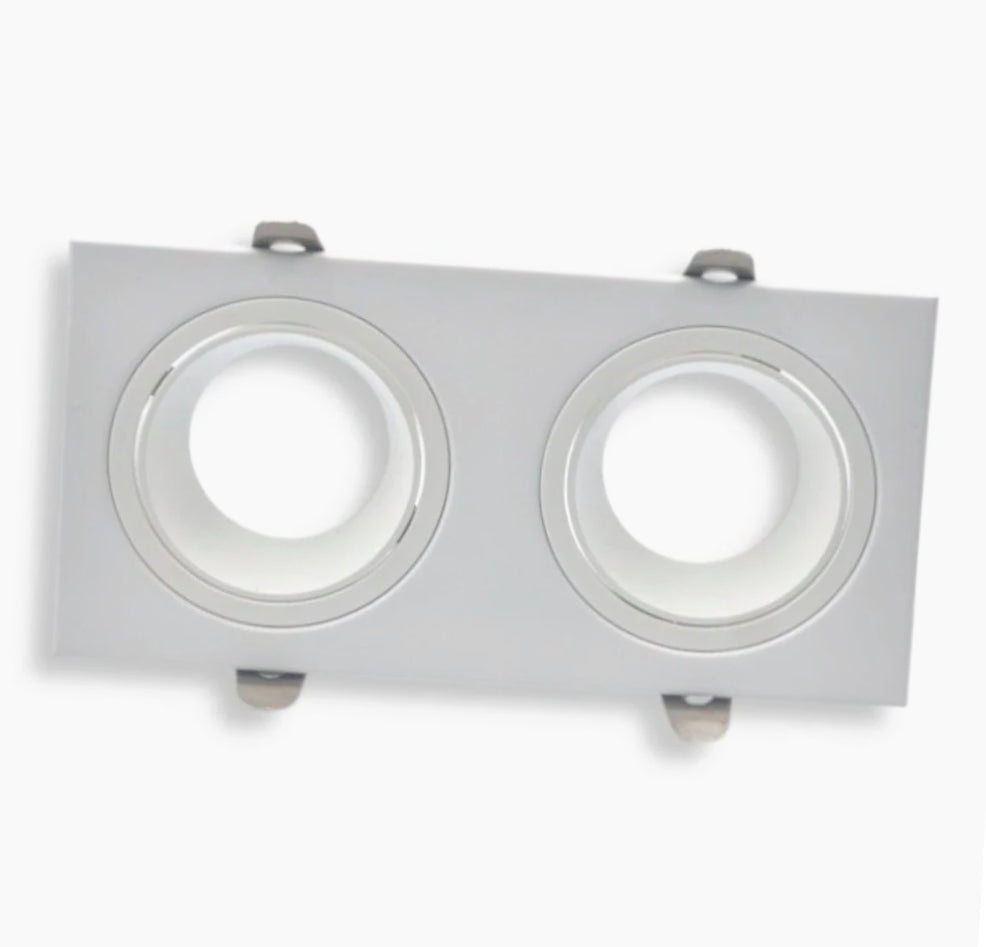 Portafaretto doppio con diffusore rettangolare – Illuminazione regolabile per controsoffitto - ambraled
