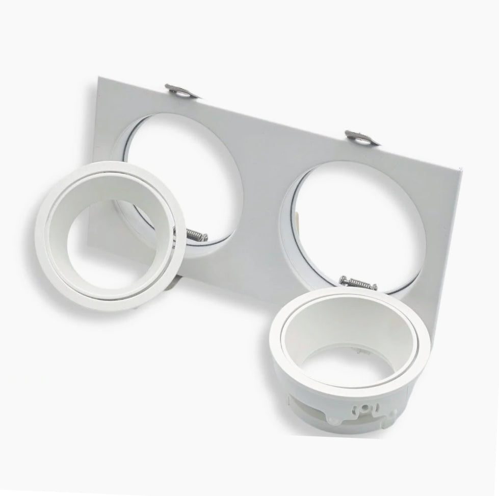 Portafaretto doppio con diffusore rettangolare – Illuminazione regolabile per controsoffitto - ambraled