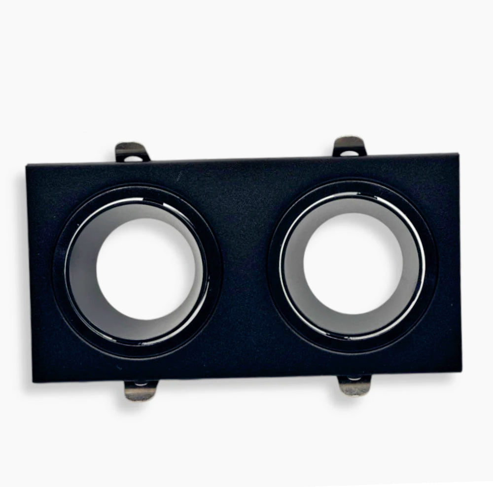 Portafaretto doppio con diffusore rettangolare – Illuminazione regolabile per controsoffitto - ambraled