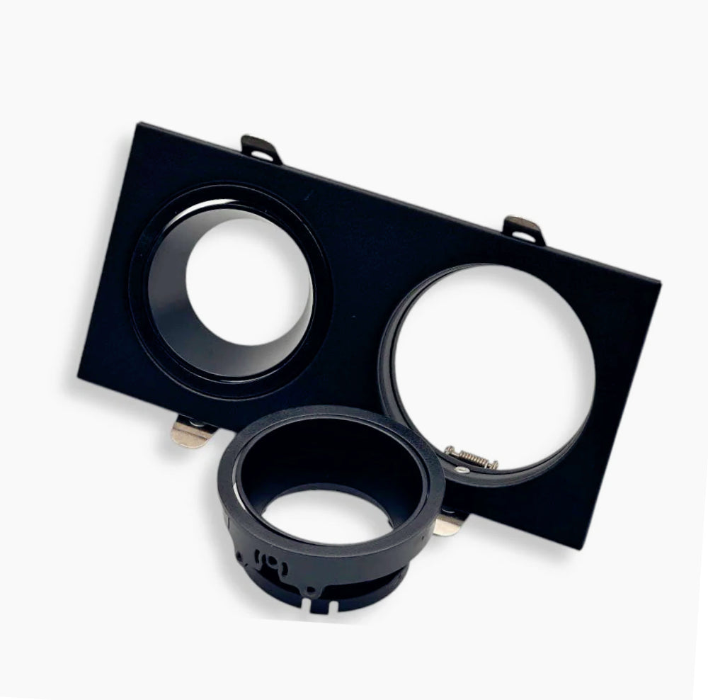 Portafaretto doppio con diffusore rettangolare – Illuminazione regolabile per controsoffitto - ambraled