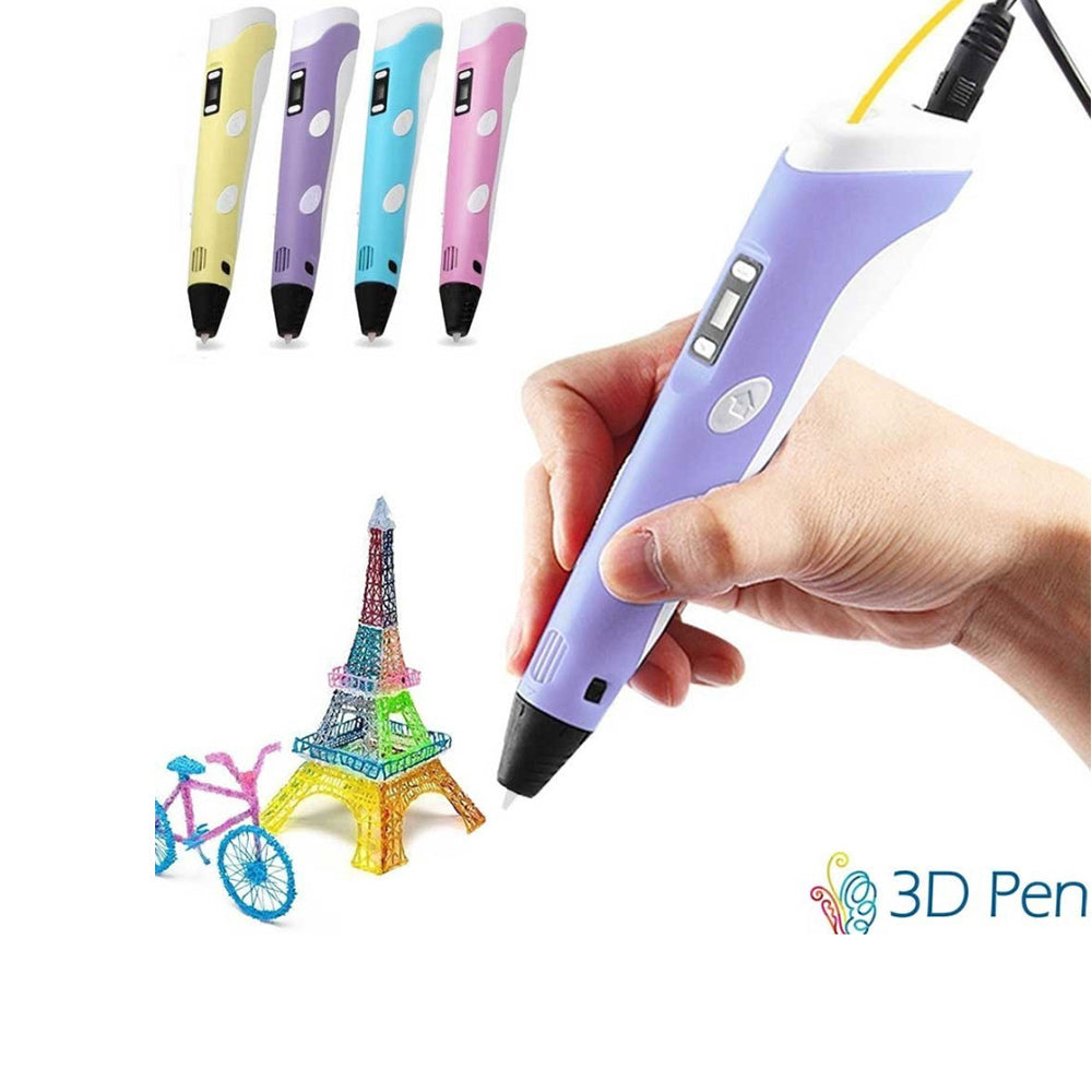 Penna 3D con display stampa disegni stereoscopico filamenti plastica - ambraled