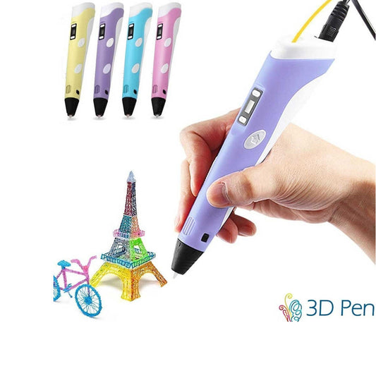 Penna 3D con display stampa disegni stereoscopico filamenti plastica - ambraled