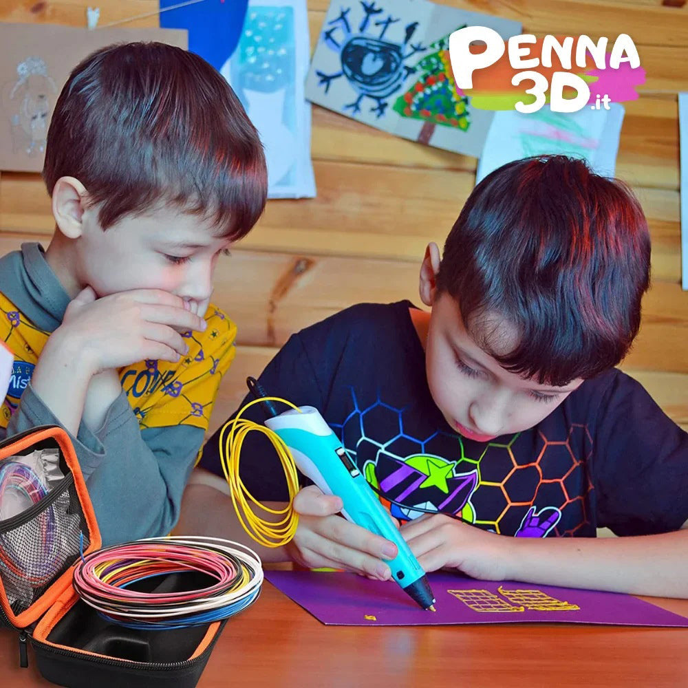 Penna 3D con display stampa disegni stereoscopico filamenti plastica - ambraled