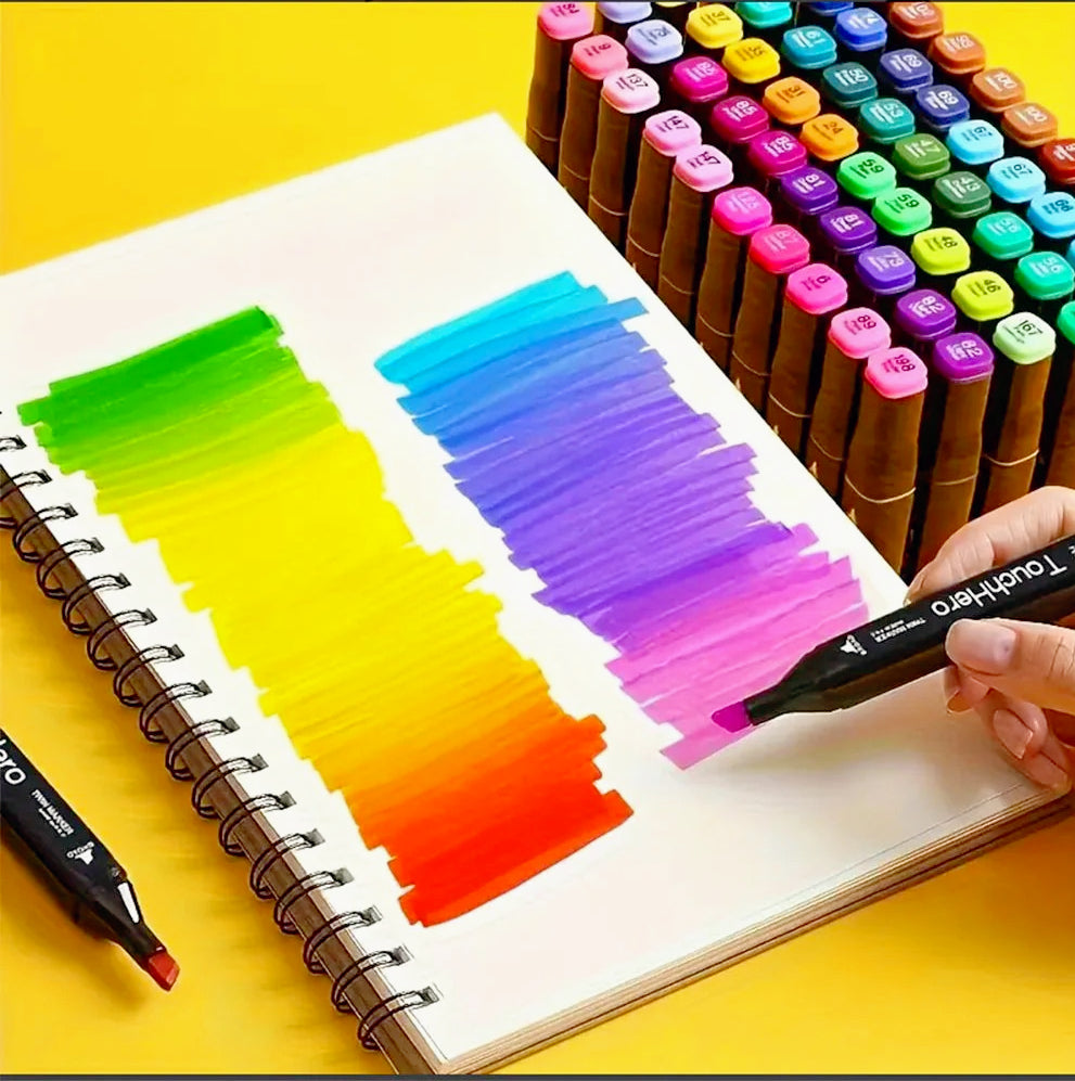 Set pennarelli 60 colori a doppia punta (fine e larga) - ambraled