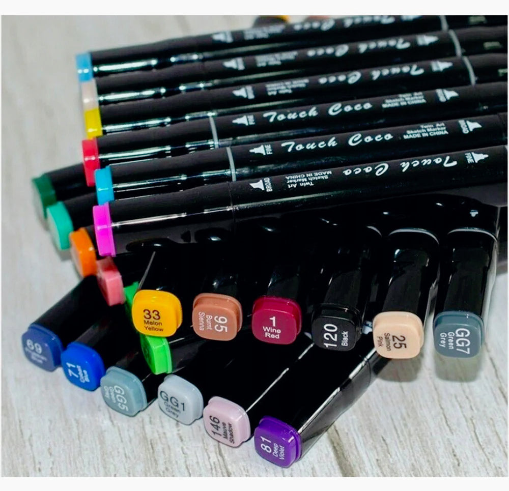 Set pennarelli 60 colori a doppia punta (fine e larga) - ambraled