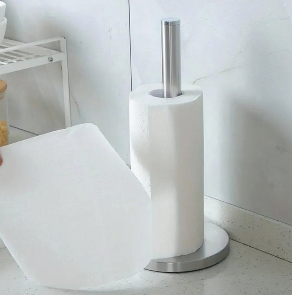 Porta rotolo verticale in acciaio inox per rotoloni da cucina - ambraled