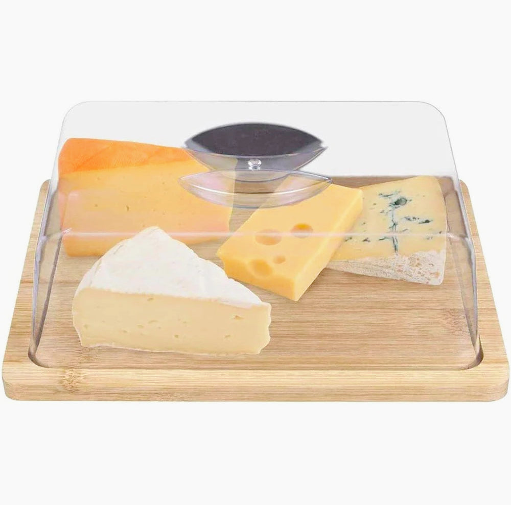 Contenitore formaggio in legno e vetro (misura 6,5x13,5x20 cm) - ambraled