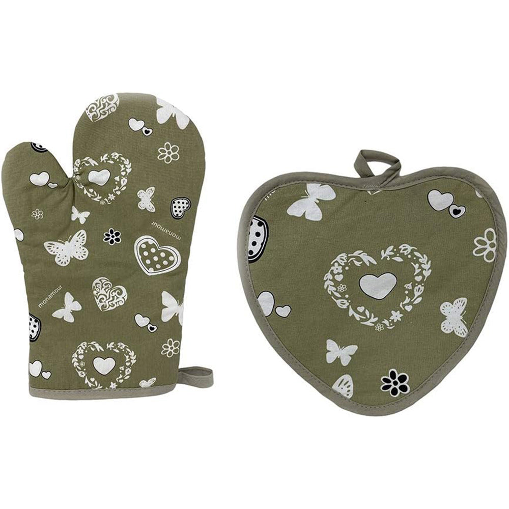 Set presina e guanto da cucina in cotone imbottito isolante - ambraled