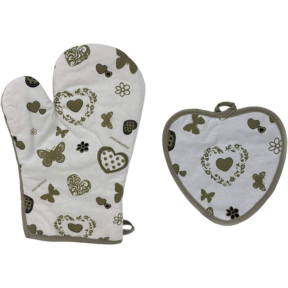 Set presina e guanto da cucina in cotone imbottito isolante - ambraled