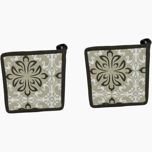 Set 2 presine da cucina in cotone con imbottitura, guanti isolanti per forno - ambraled
