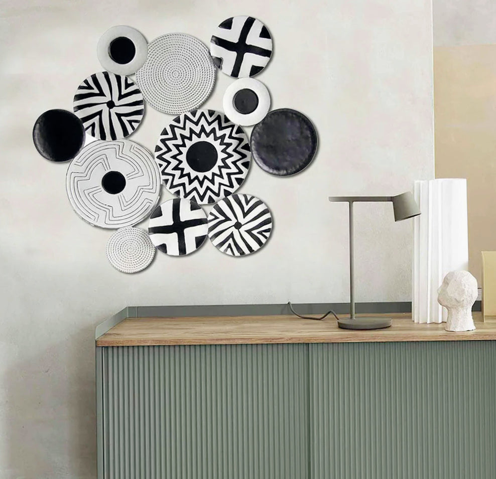 Quadro decorativo in metallo etnico – Pannello artistico per parete moderno