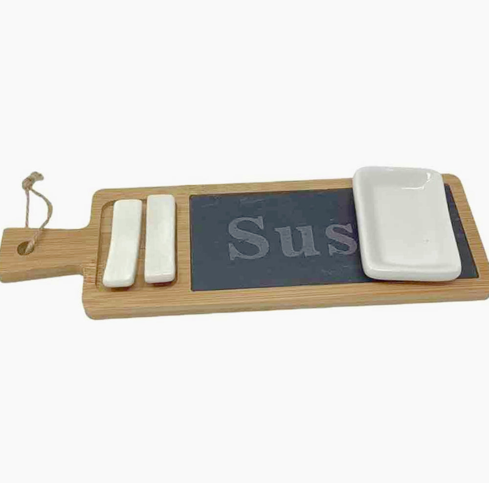 Servizio accessori per sushi per 2 persone: comprende tagliere, ciotola e bacchette - ambraled