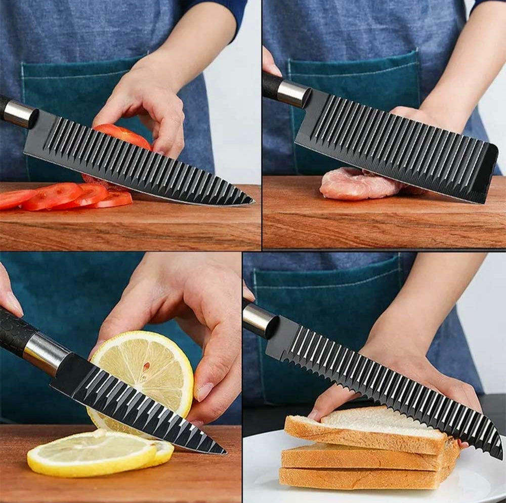 Set cucina 4 coltelli + forbici + pelapatate – base antiscivolo - ambraled