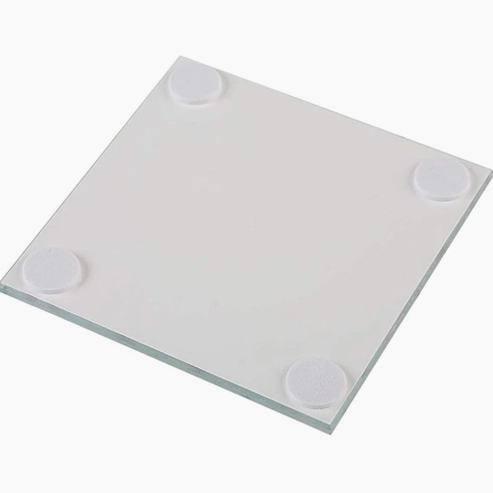 Set 6 sotto-bicchieri in vetro con motivo floreale – misura 10×10 cm - ambraled