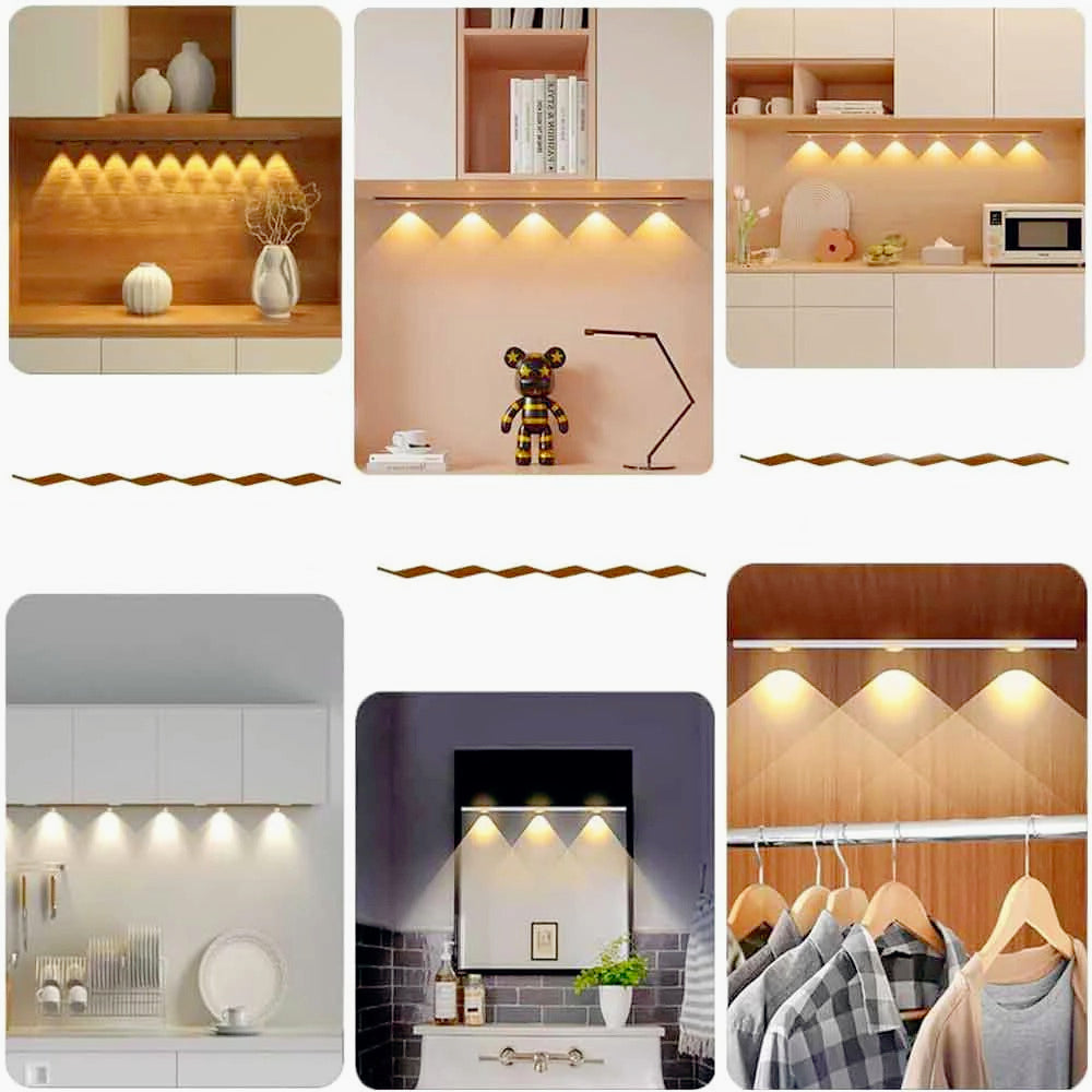 Sottopensile LED COB slim 20 – 60 cm, USB, sensore movimento, calamitato - ambraled