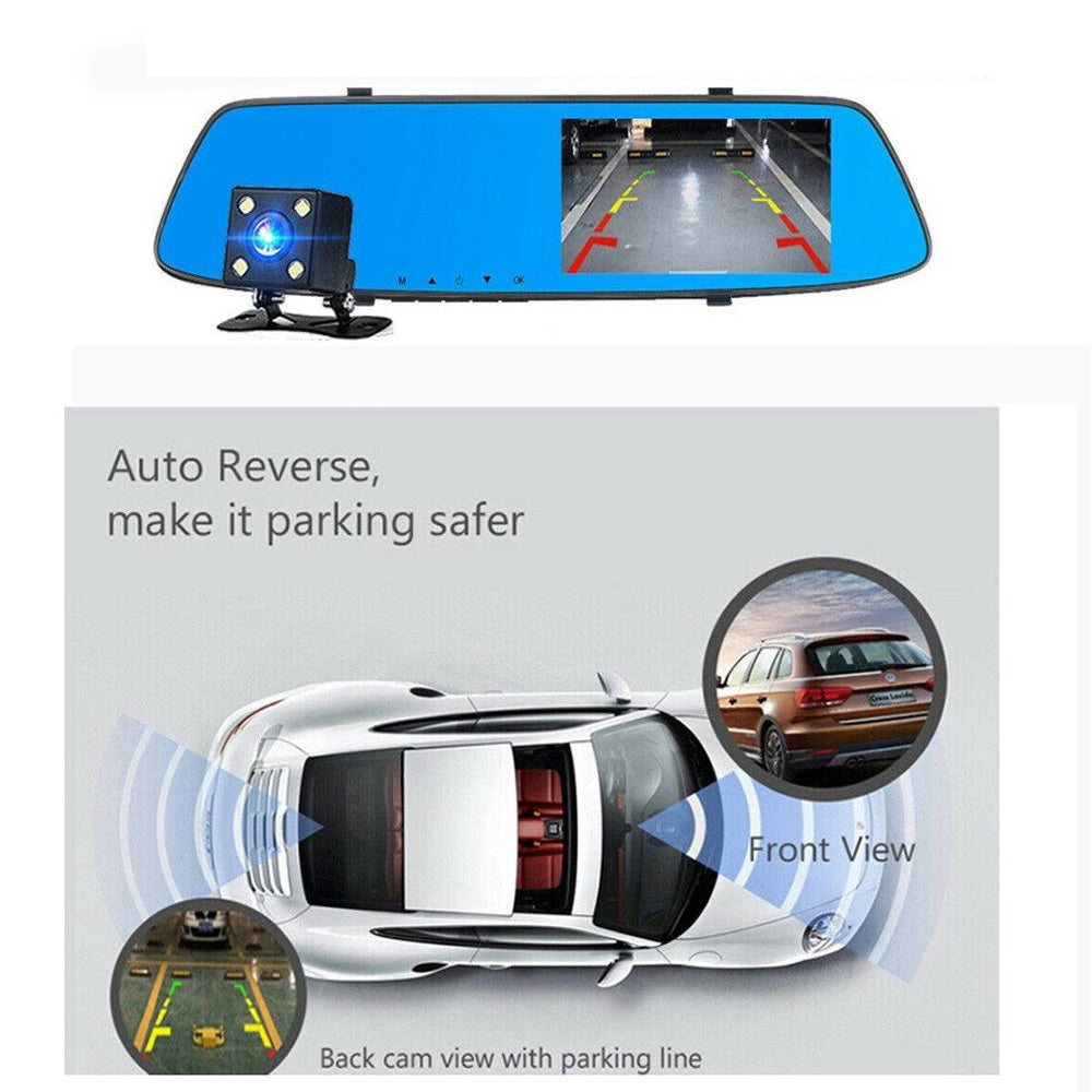 Specchietto retrovisore touch auto 4,3' dash cam retromarcia HD 1080p - ambraled