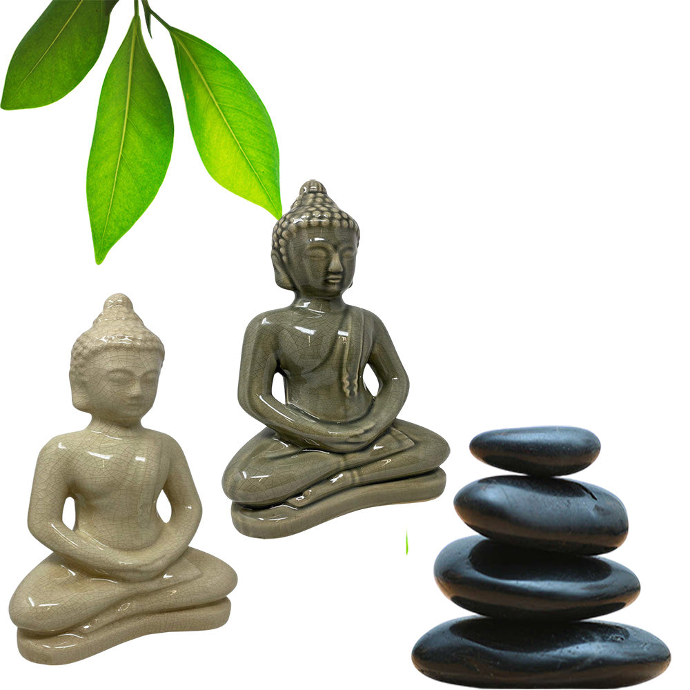 Statua buddha soprammobile casa statuetta siddharta 21X11 cm - ambraled