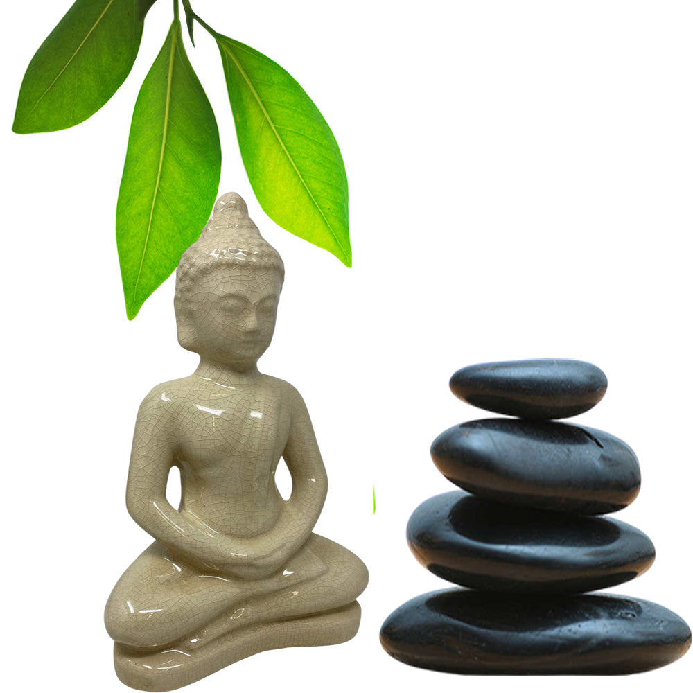 Statua buddha soprammobile casa statuetta siddharta 21X11 cm - ambraled