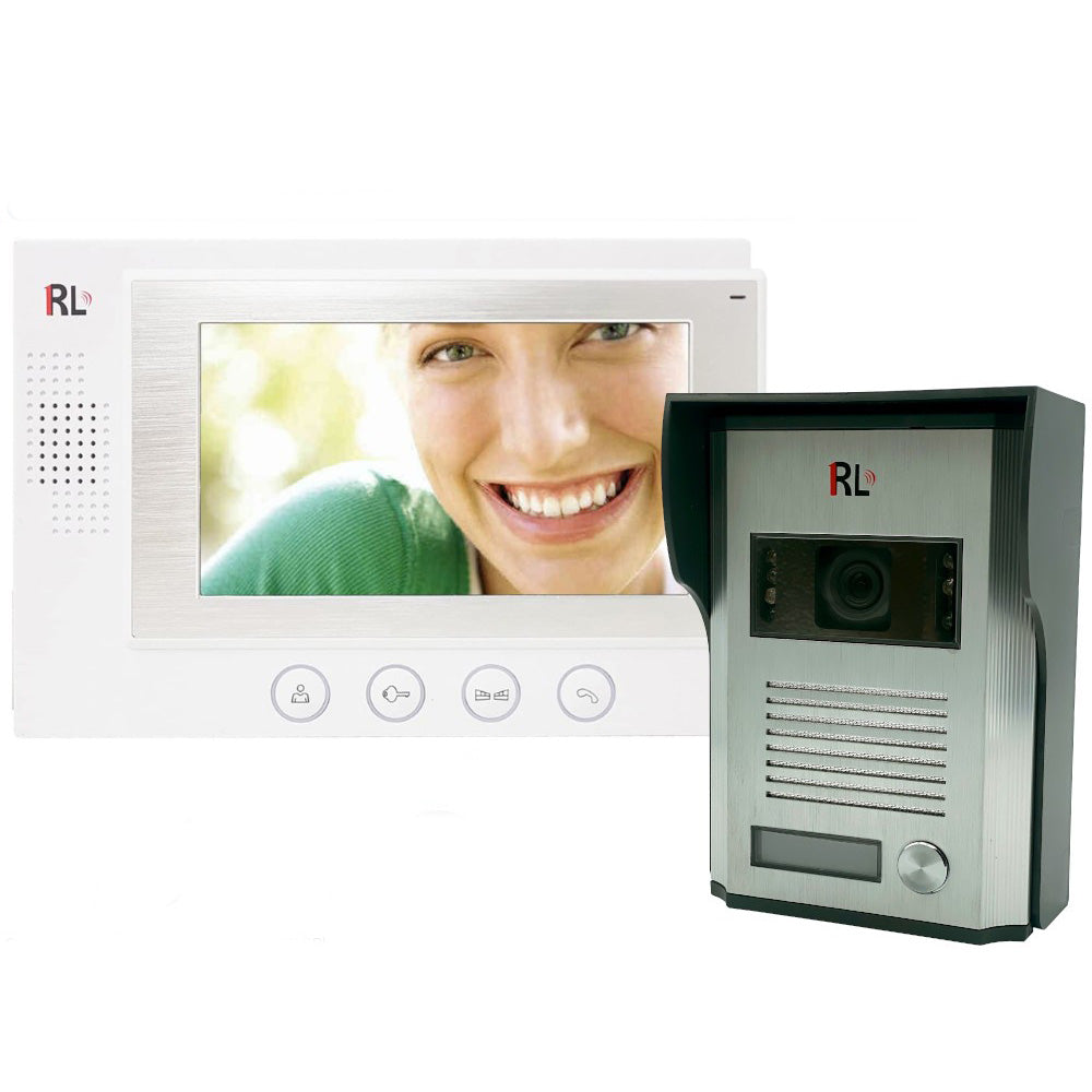 Videocitofono lcd 7' monofamiliare/bifamiliare 4 fili con infrarossi - ambraled
