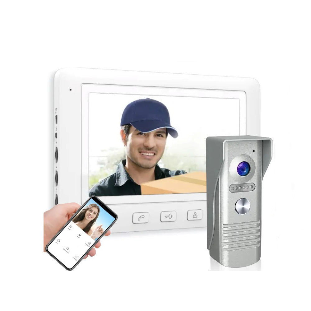 Videocitofono lcd 7' monofamiliare/bifamiliare 6 fili App smartphone - ambraled