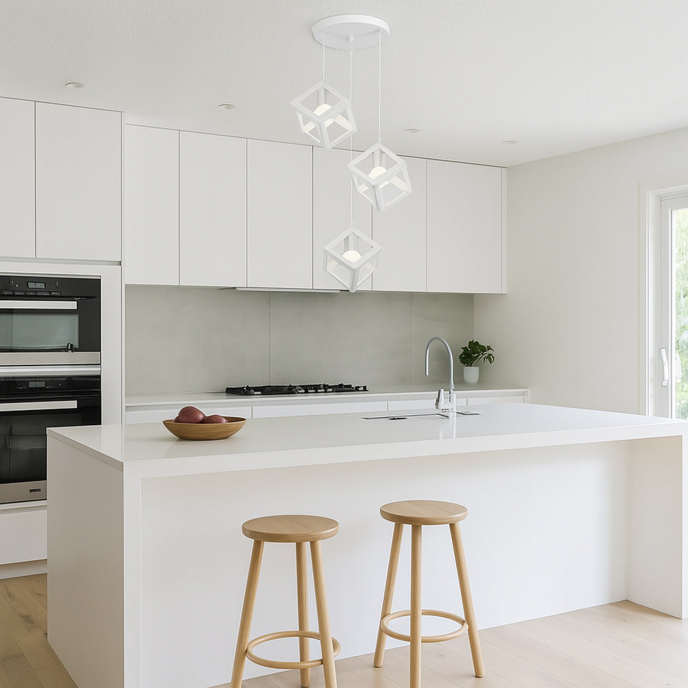 Lampadario a sospensione con 3 cubi 3d stile geometrico attacco E27 - ambraled