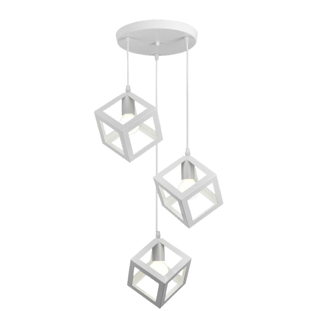 Lampadario a sospensione con 3 cubi 3d stile geometrico attacco E27 - ambraled