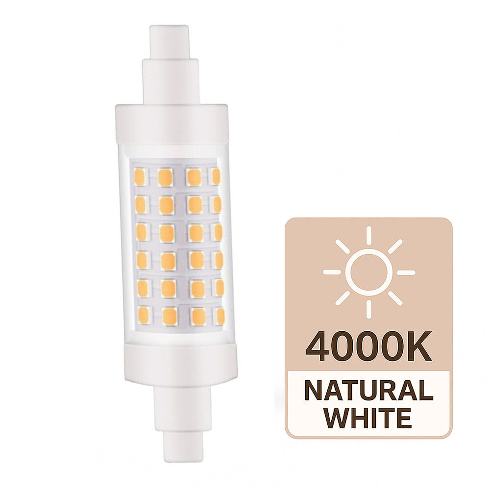Lampadina led attacco R7S 8 Watt luce bianca calda naturale - ambraled