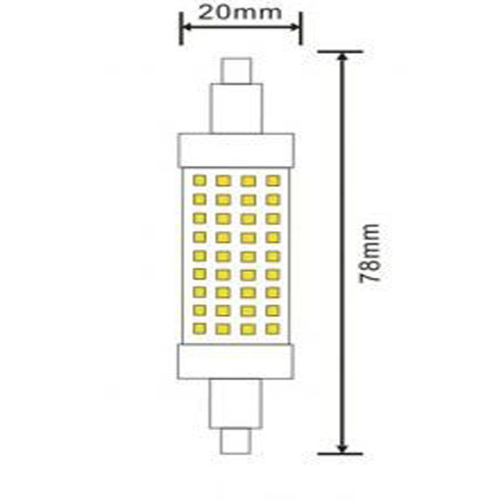 Lampadina led attacco R7S 8 Watt luce bianca calda naturale - ambraled