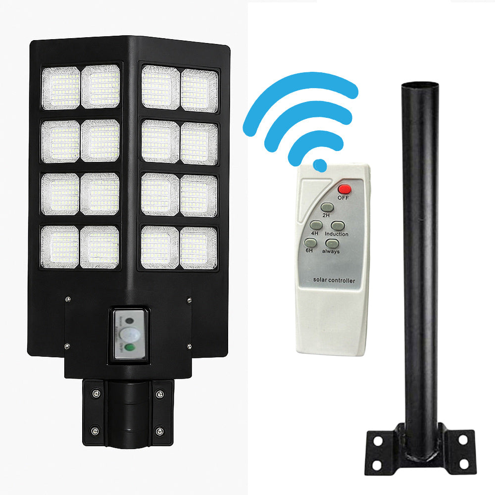 Lampione faro pannello solare 1600W con palo sensore di passaggio IP66 - ambraled
