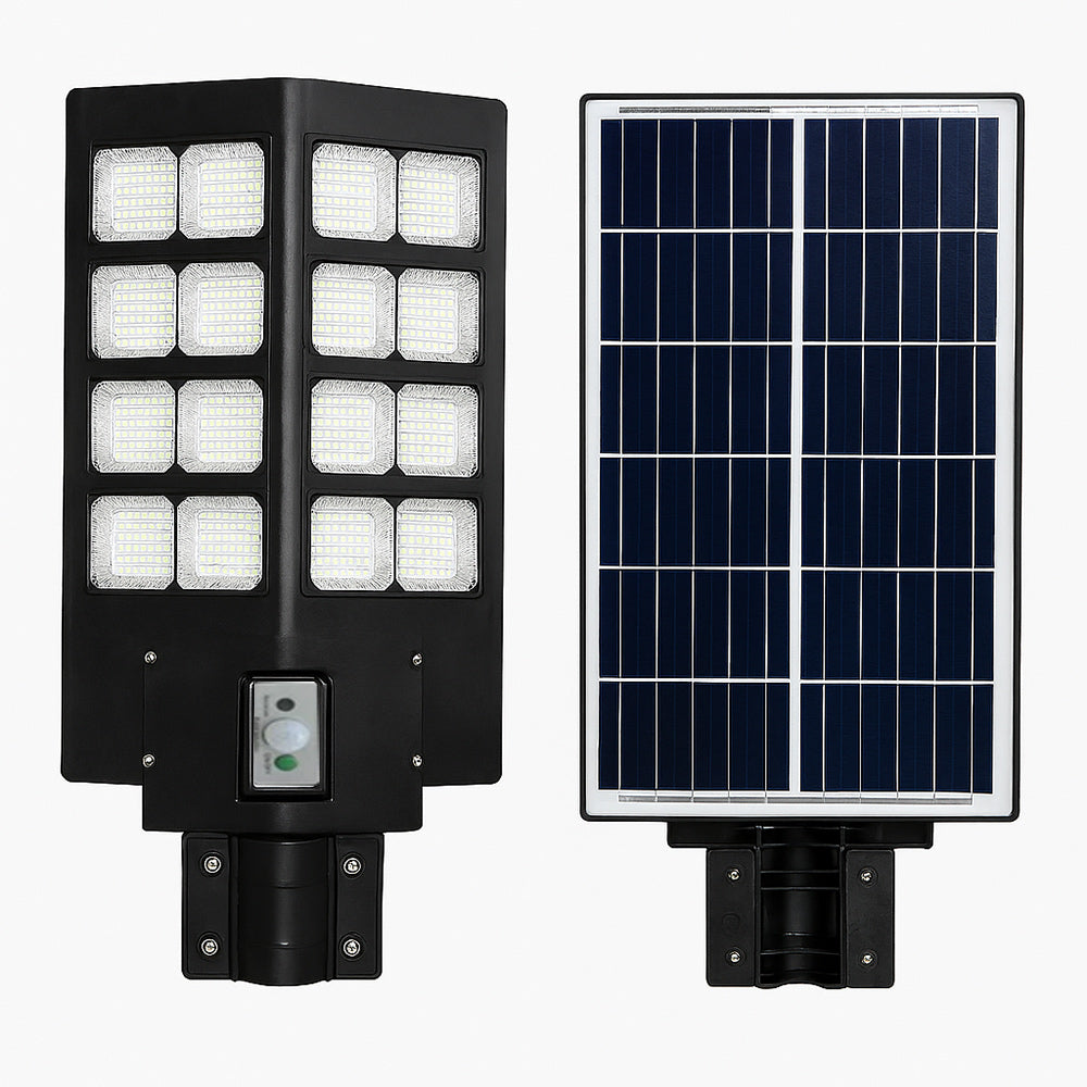 Lampione faro pannello solare 1600W con palo sensore di passaggio IP66 - ambraled