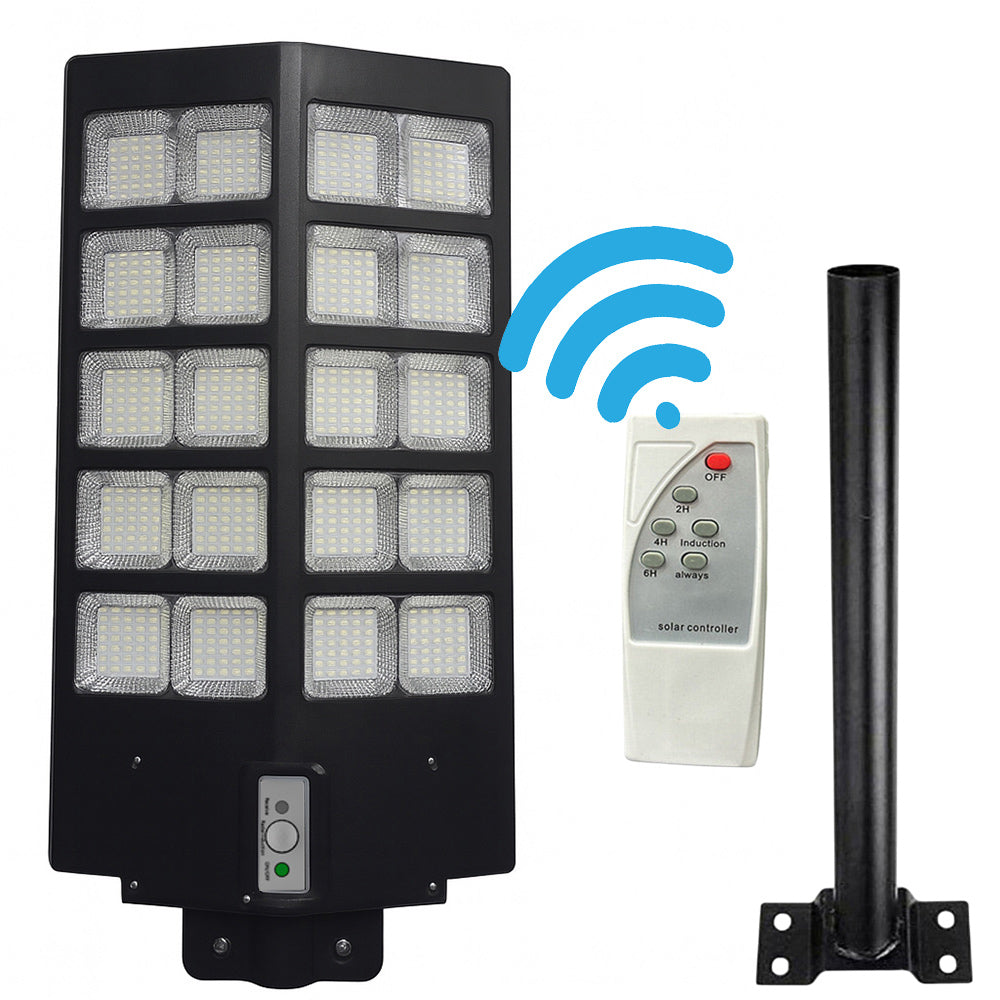 Lampione faro pannello solare 2000W con palo sensore di passaggio IP66 - ambraled