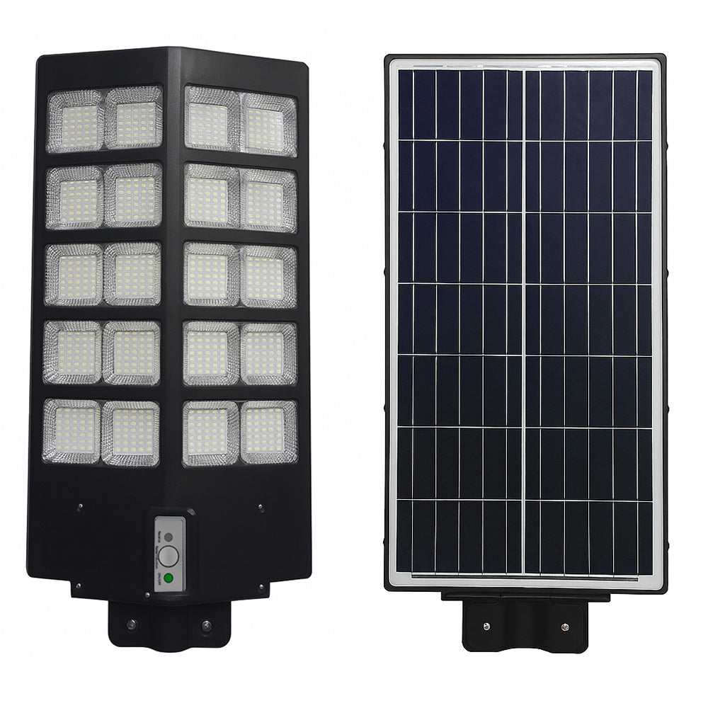Lampione faro pannello solare 2000W con palo sensore di passaggio IP66 - ambraled