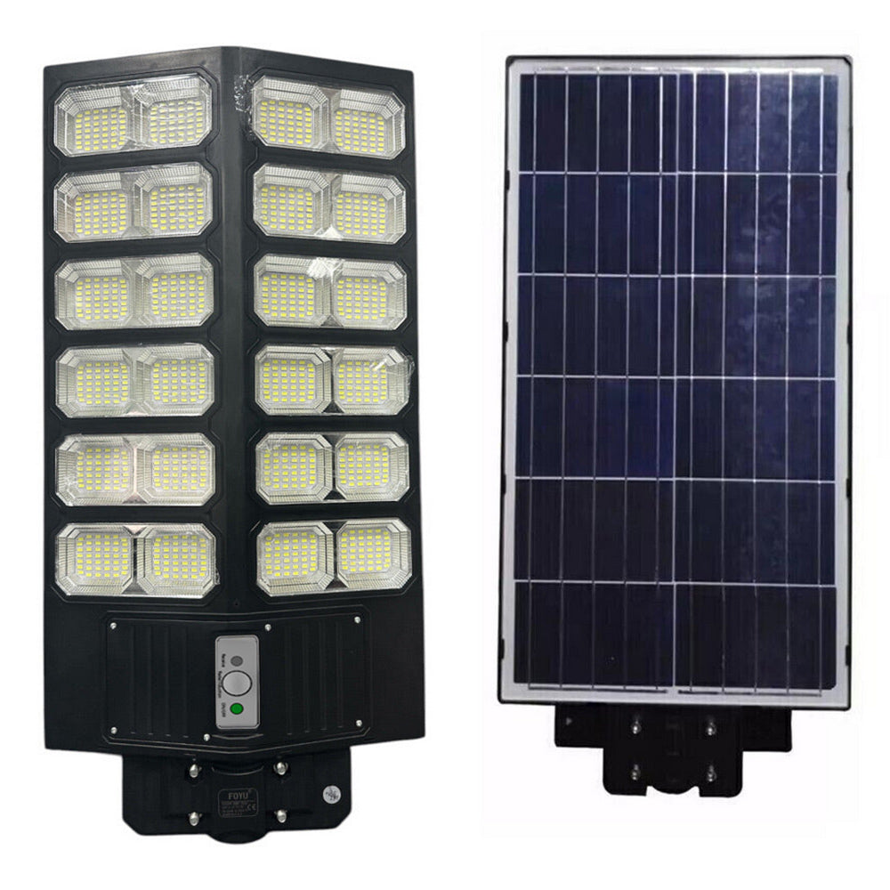 Lampione faro pannello solare 2400W con palo sensore di passaggio IP66 - ambraled