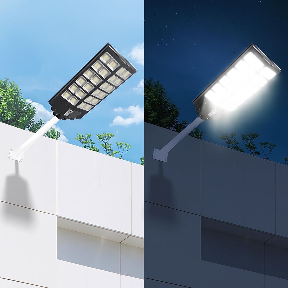 Lampione faro pannello solare 1600W con palo sensore di passaggio IP66 - ambraled