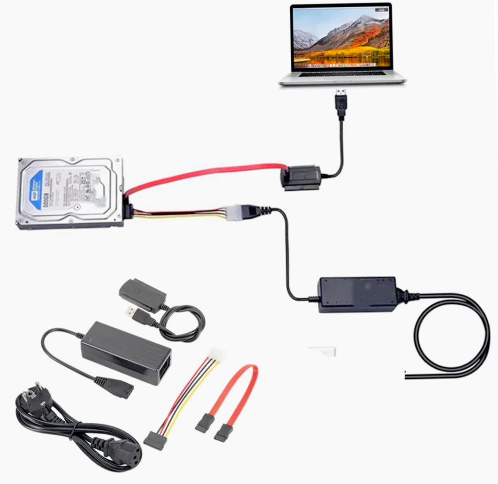 Adattatore IDE/SATA a USB 2.0 – per HD 3,5" e 2,5" - ambraled