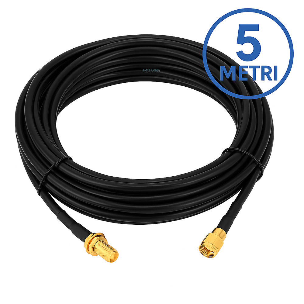 Cavo adattatore antenna WiFi Polunga RP-SMA maschio/femmina (3,5m e 10m) - ambraled