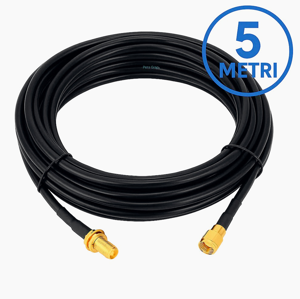 Cavo adattatore antenna WiFi Polunga RP-SMA maschio/femmina (3,5m e 10m) - ambraled