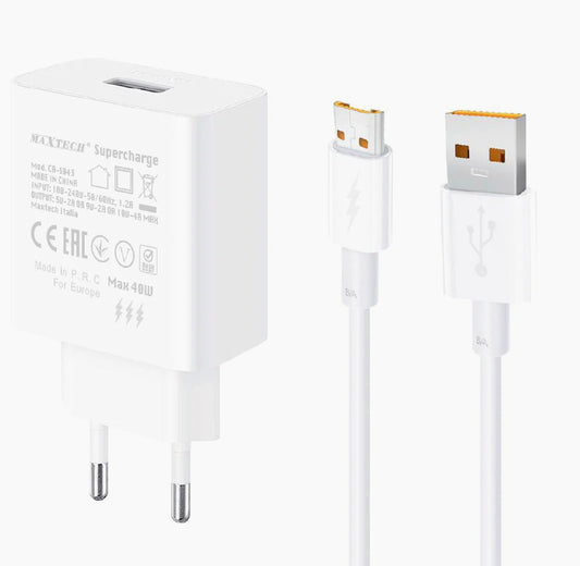 Kit caricabatterie USB MicroUSB 1 metro – per smartphone e tablet bianco - ambraled