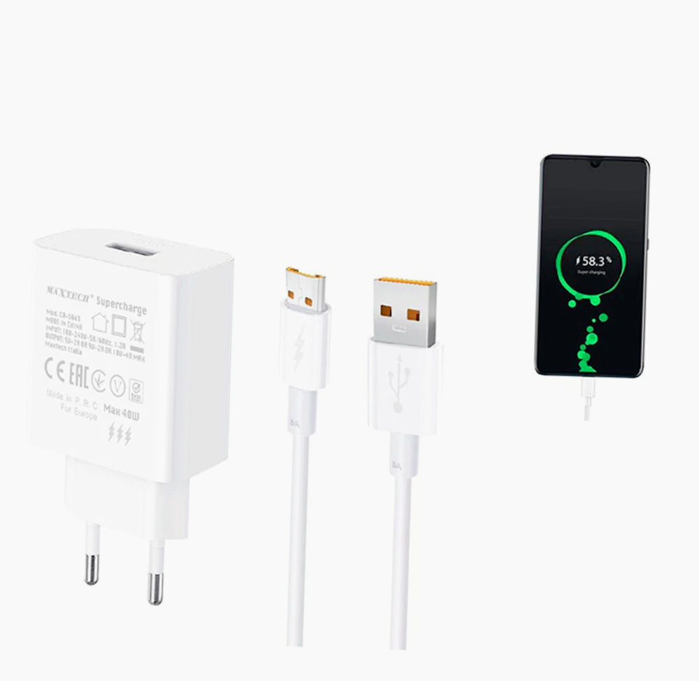 Kit caricabatterie USB MicroUSB 1 metro – per smartphone e tablet bianco - ambraled