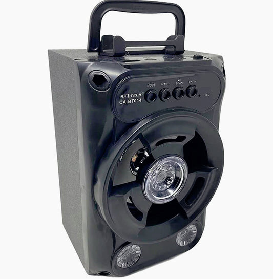 Cassa Bluetooth 10W ricaricabile – luci, FM, AUX, USB, SD - ambraled