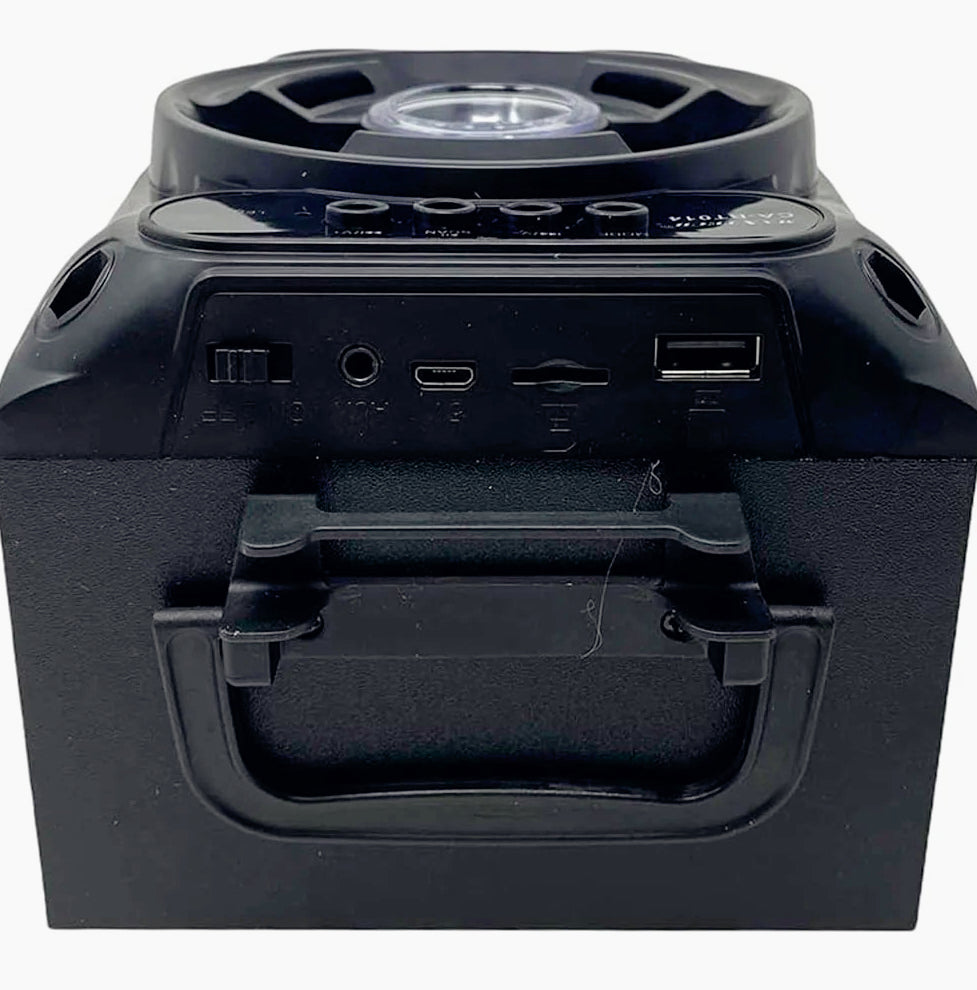 Cassa Bluetooth 10W ricaricabile – luci, FM, AUX, USB, SD - ambraled